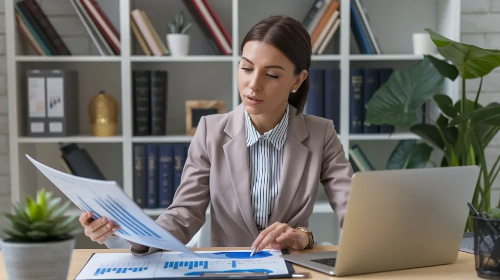 Administrador gestionando la contabilidad del condominio con un software seguro y automatizado.